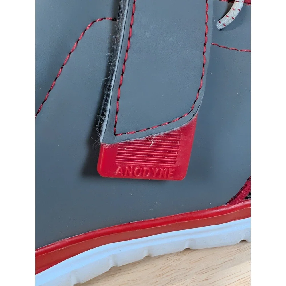 Anodyne‎ No. 46 Men's Comfort Walking Shoes Gray Red Size 8M Diabetic Sneaker